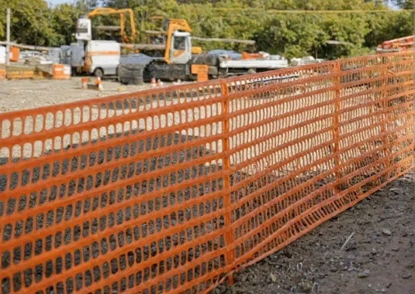 A pic of property with temporary barrier-fencing