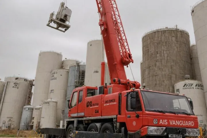 Heavy machinery being moved